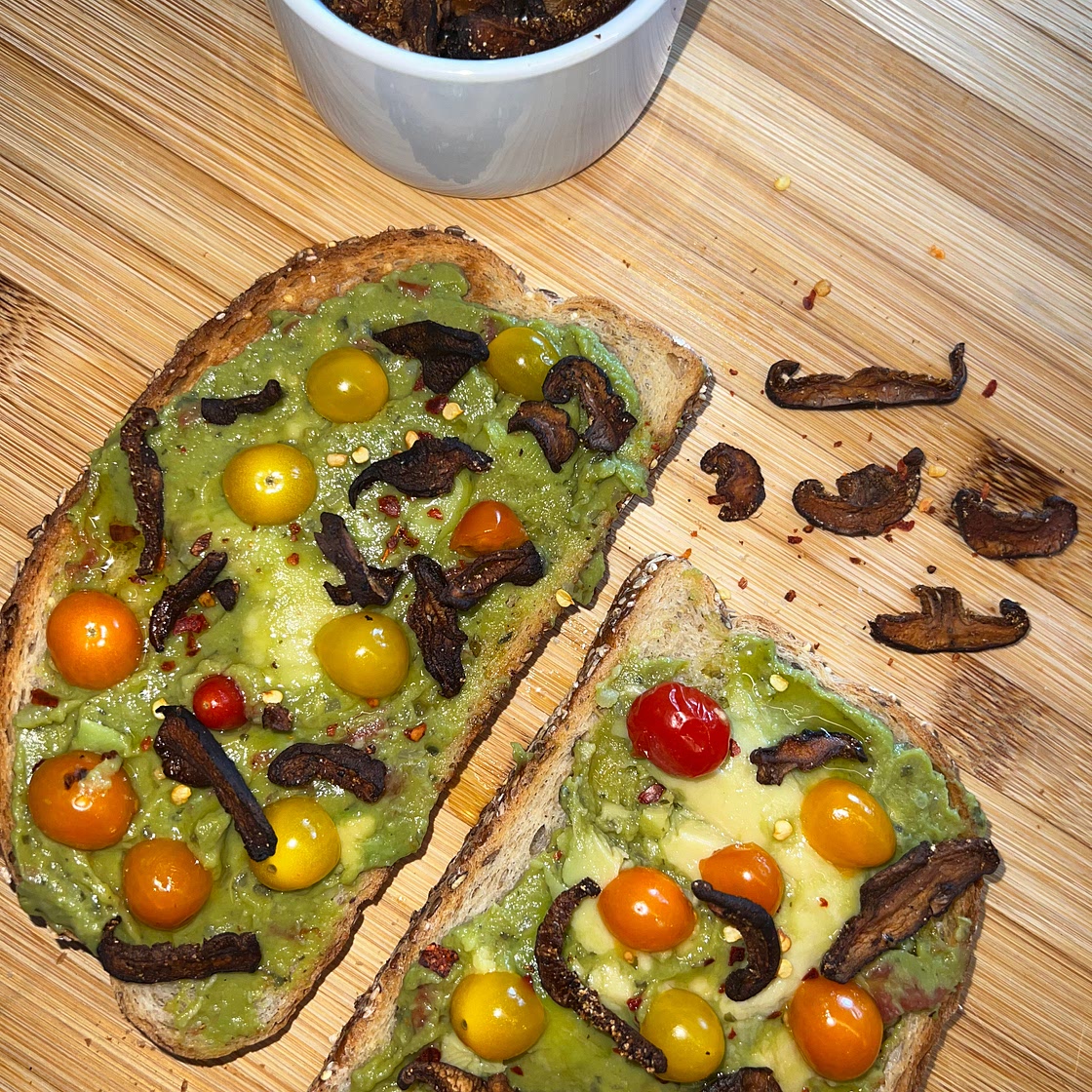 5-Minute Loaded Avocado Toast Recipe with Mushroom Bacon 🥑