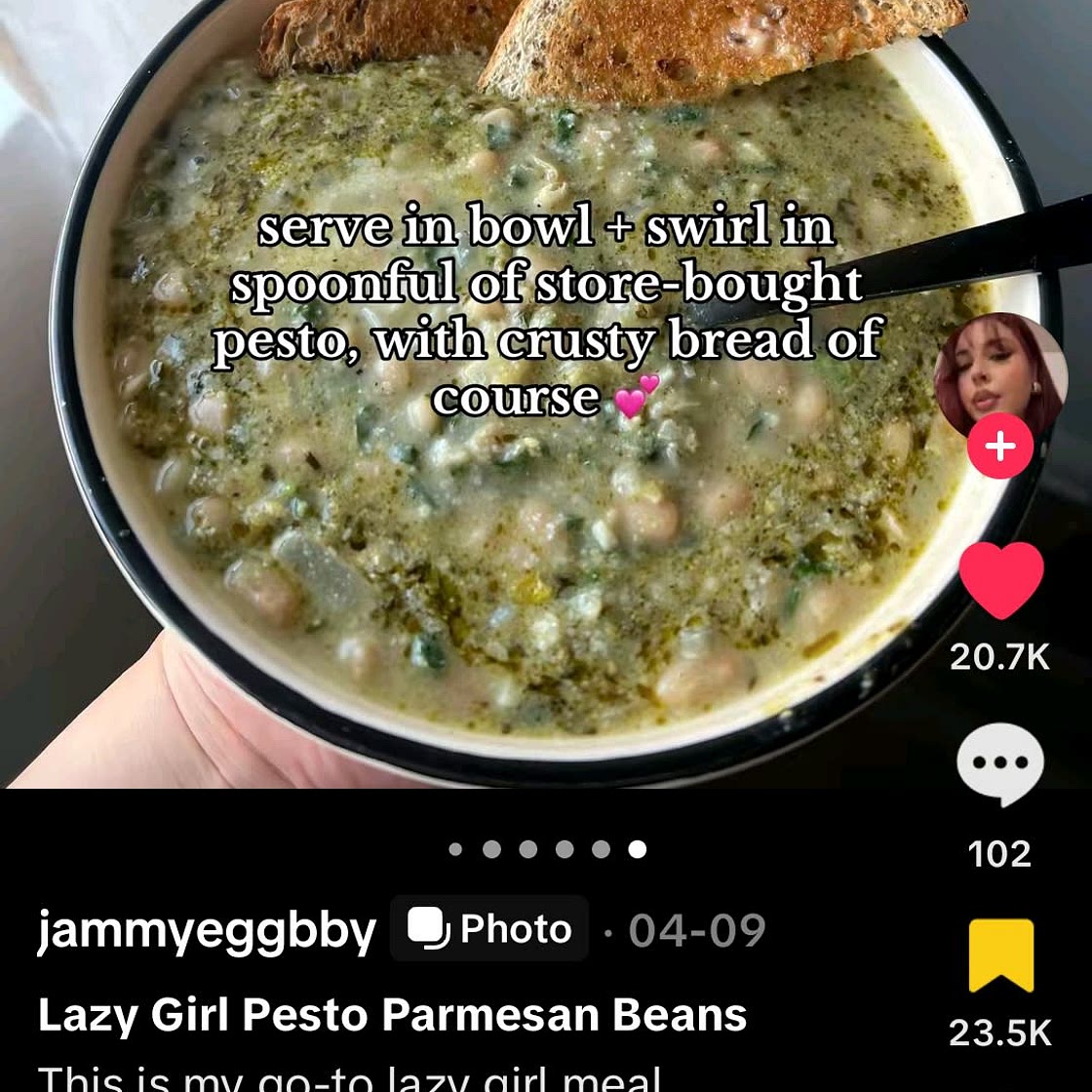 Parmasean pesto beans