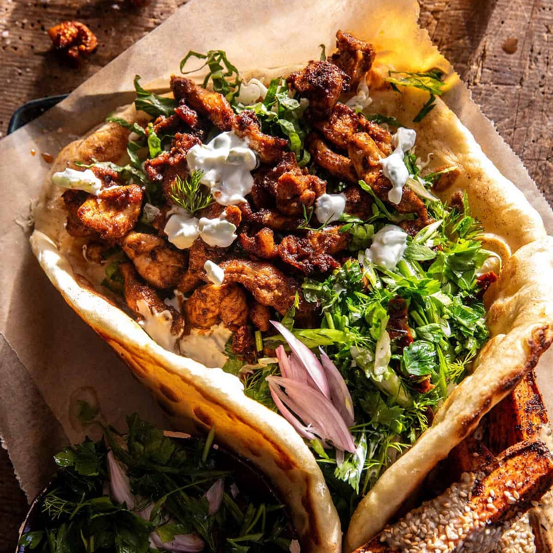 Sheet Pan Chicken and Tahini Sweet Potatoes