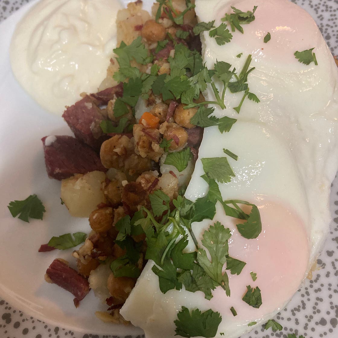 Healthy Corned Beef Hash with Chick Pea & Potato