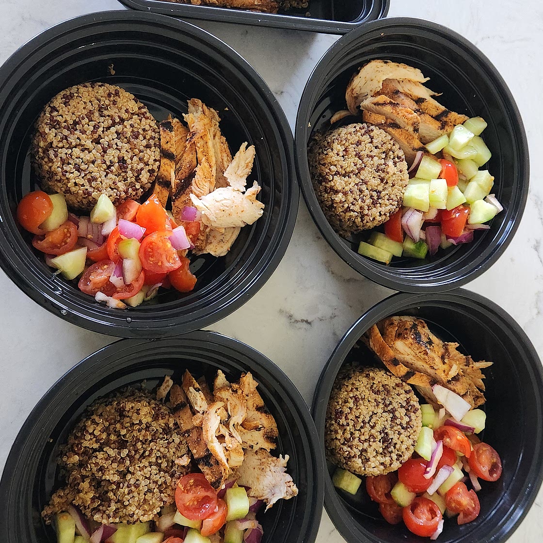 Quinoa, Grilled Chicken and Mediterranean Veggies