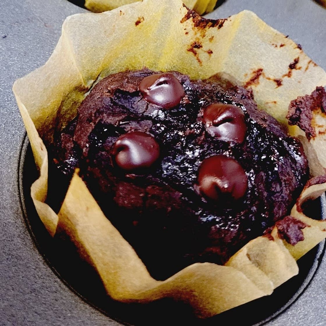 Nourishing Almond Butter Double Chocolate Pumpkin Muffins