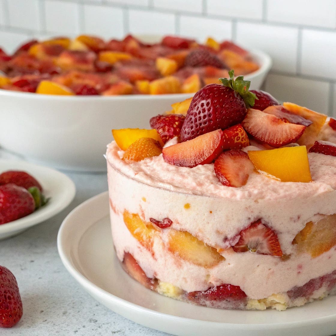 Strawberry Peach Keto Cheesecake Fluff - Diabetic Recipes