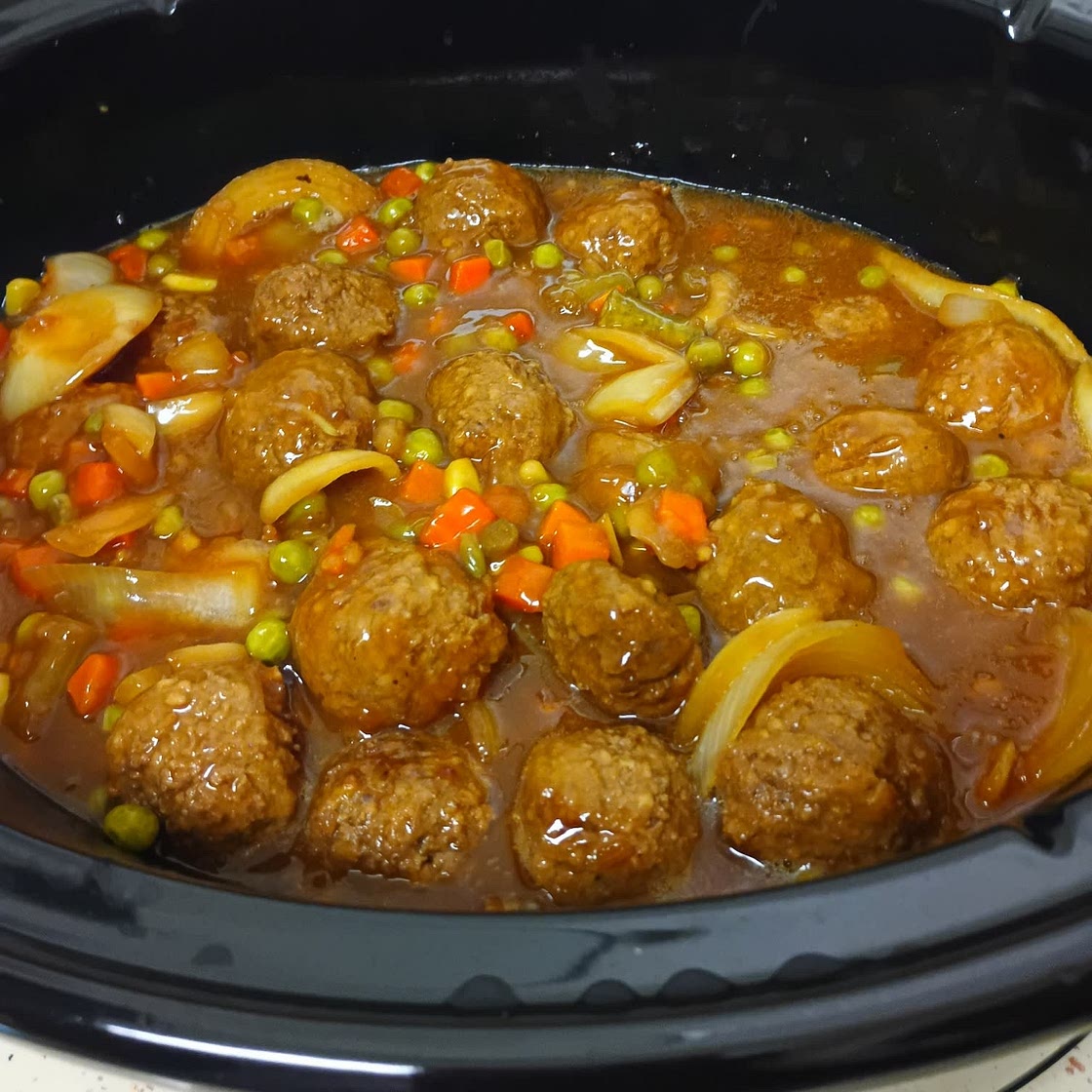 Slow Cooker Salisbury Steak Meatballs