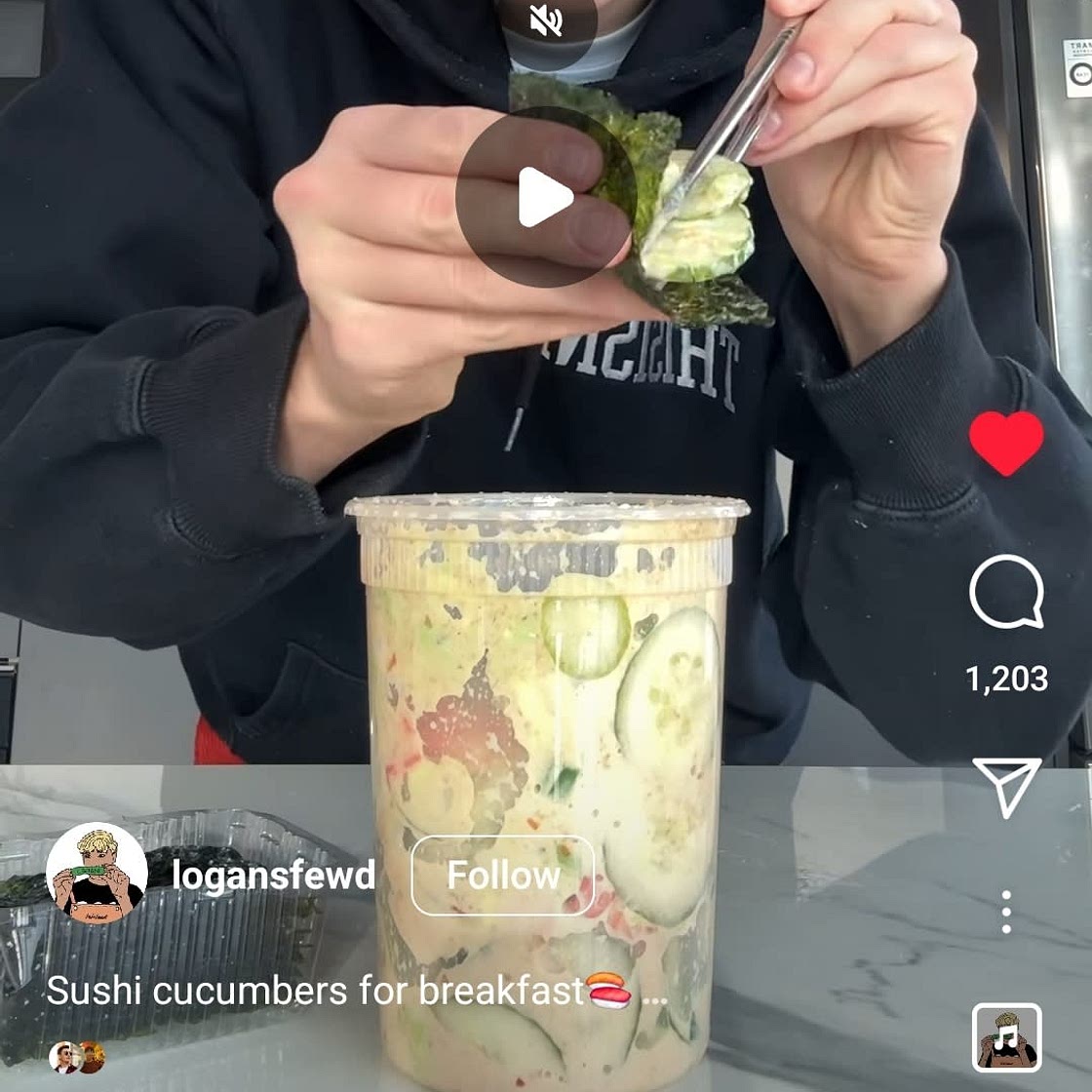 Cucumber nori snack