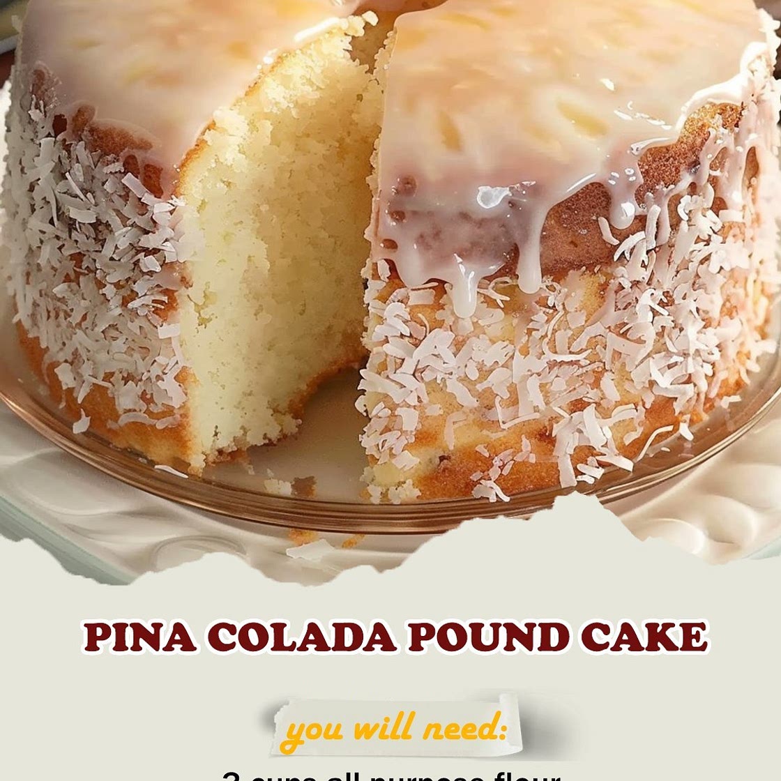 Pina Colada Pound Cake
