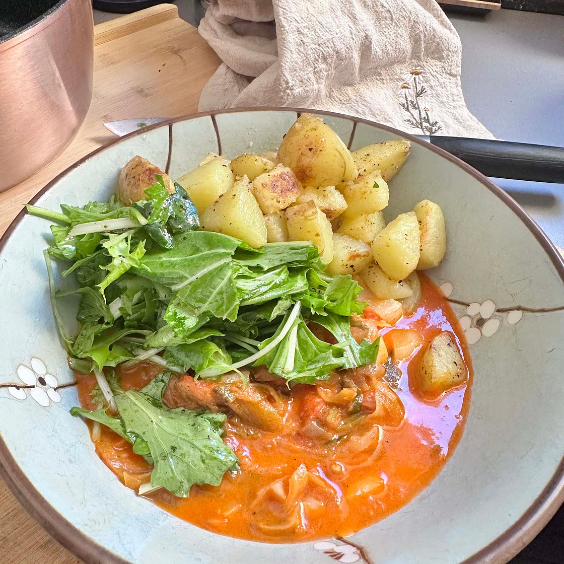 Tunisian Turnip Stew with Potato Salad