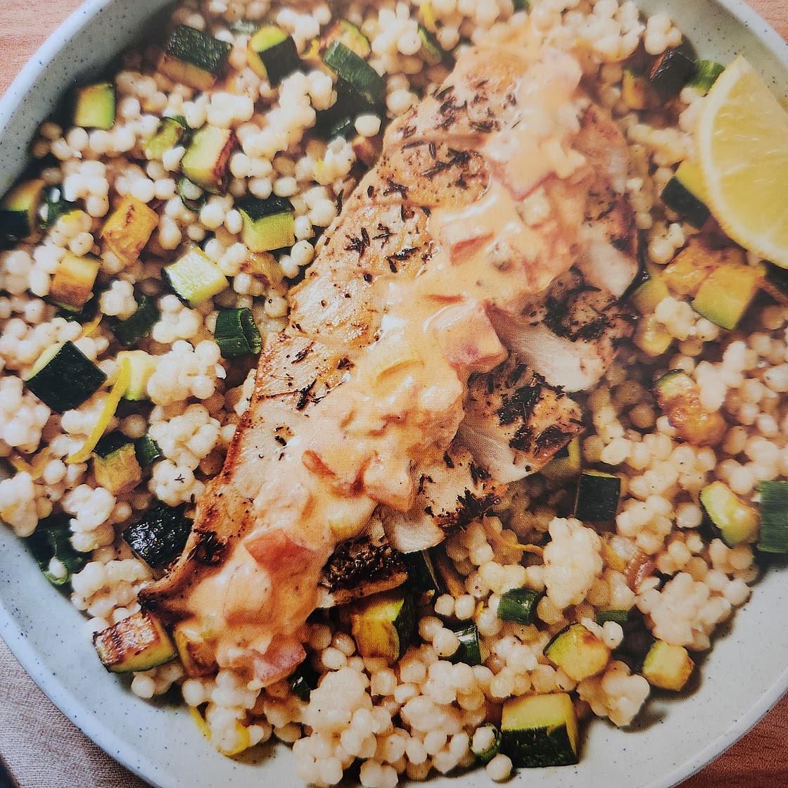 Chicken Thyme with Zucchini Couscous