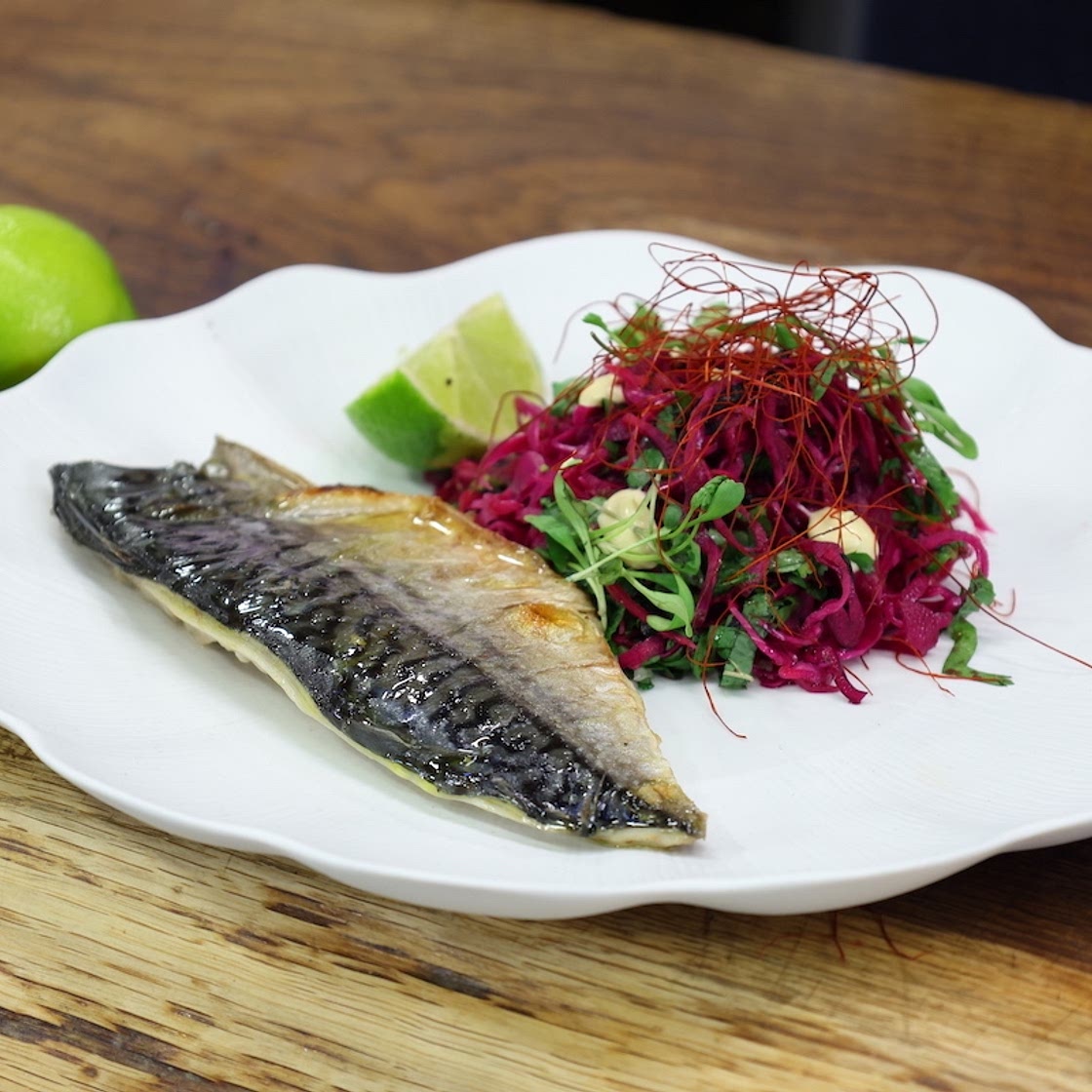 Kimchi with Seaweed, Lime, Herbs and Mackerel - James Martin Chef