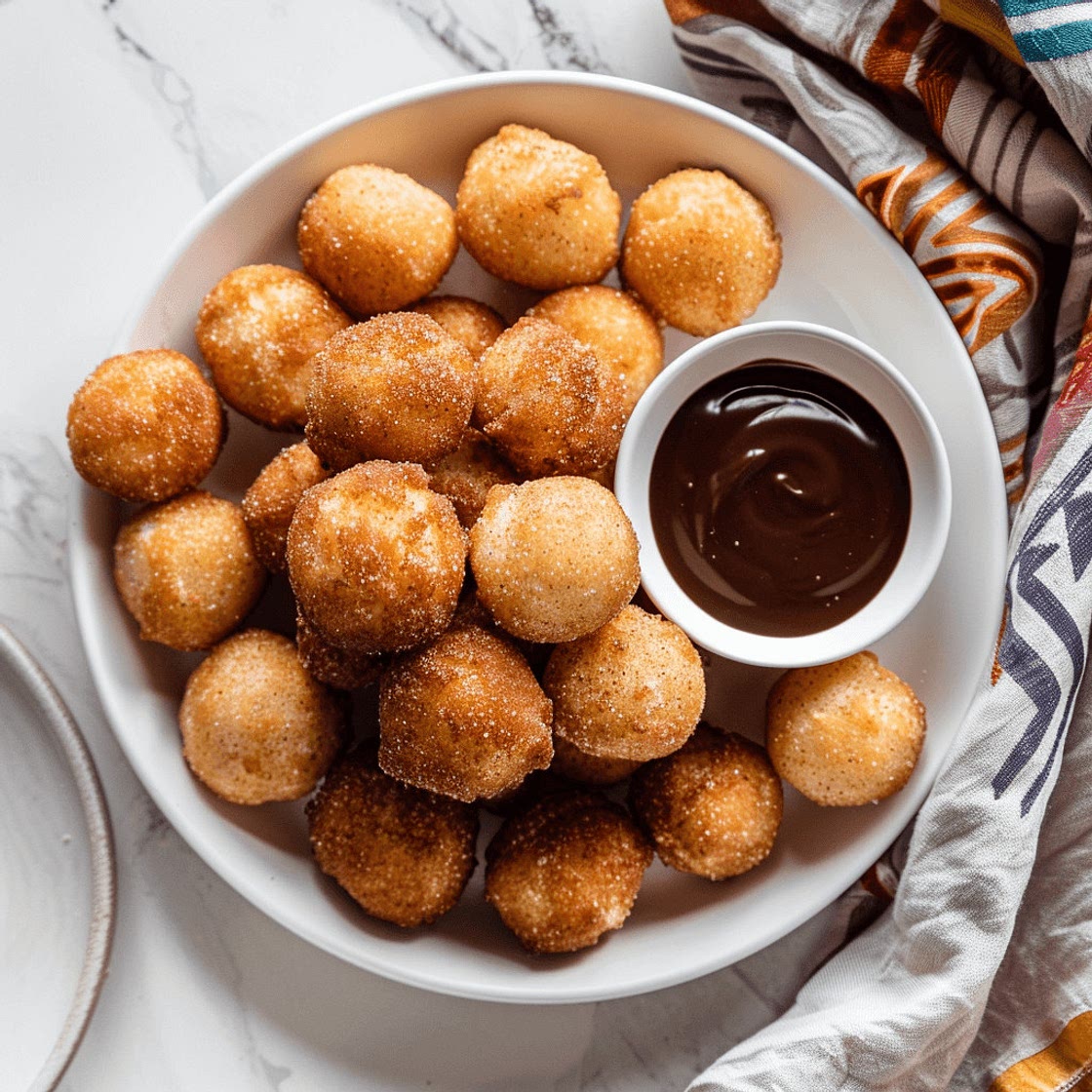 Churro Bites with Chocolate Dipping Sauce