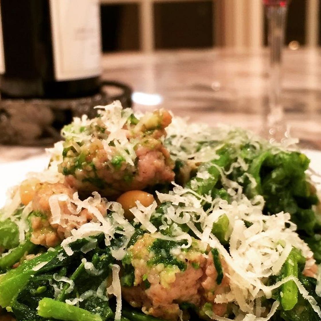 Broccoli Rabe, Sausage and Cannellini Beans