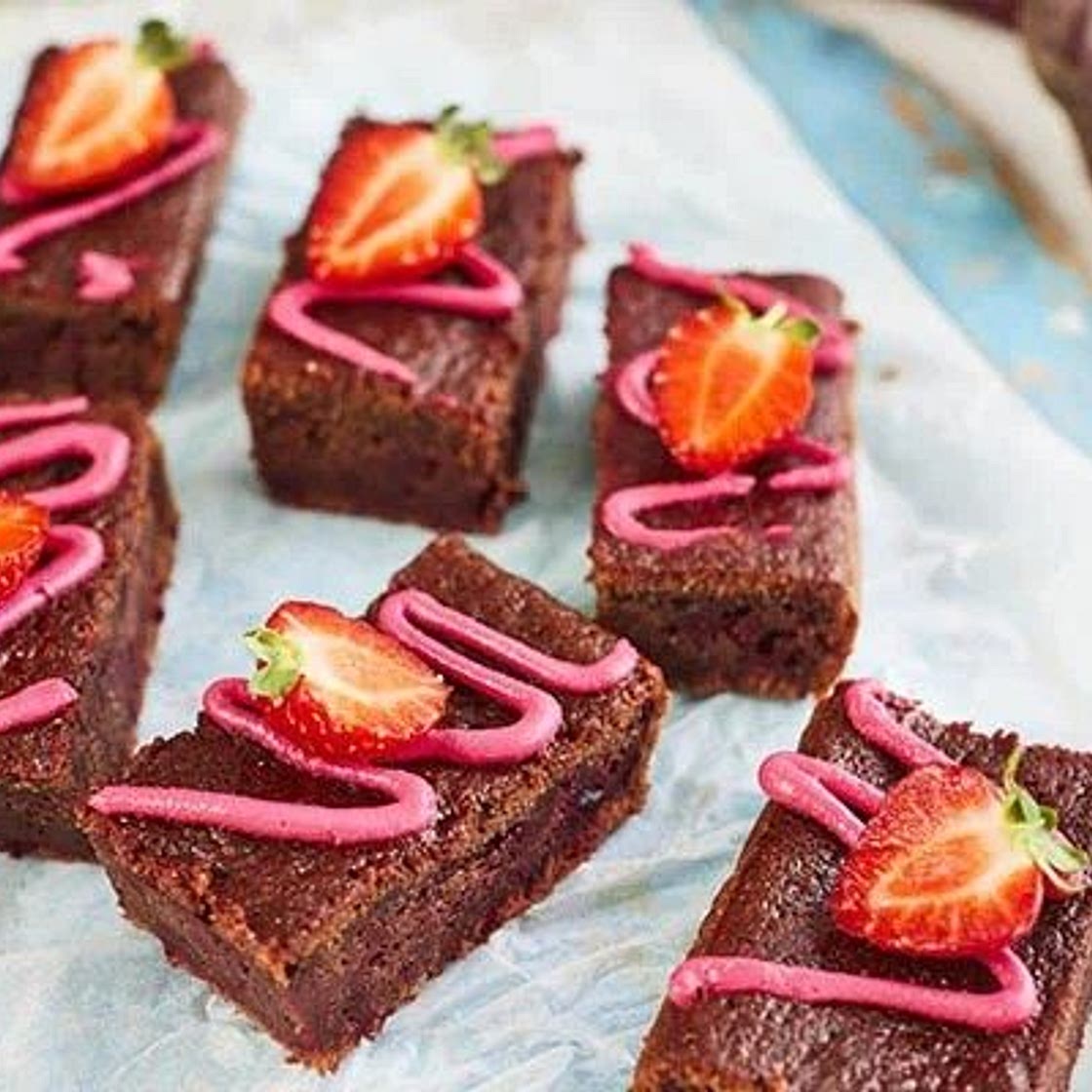 Strawberry and chocolate beetroot cake