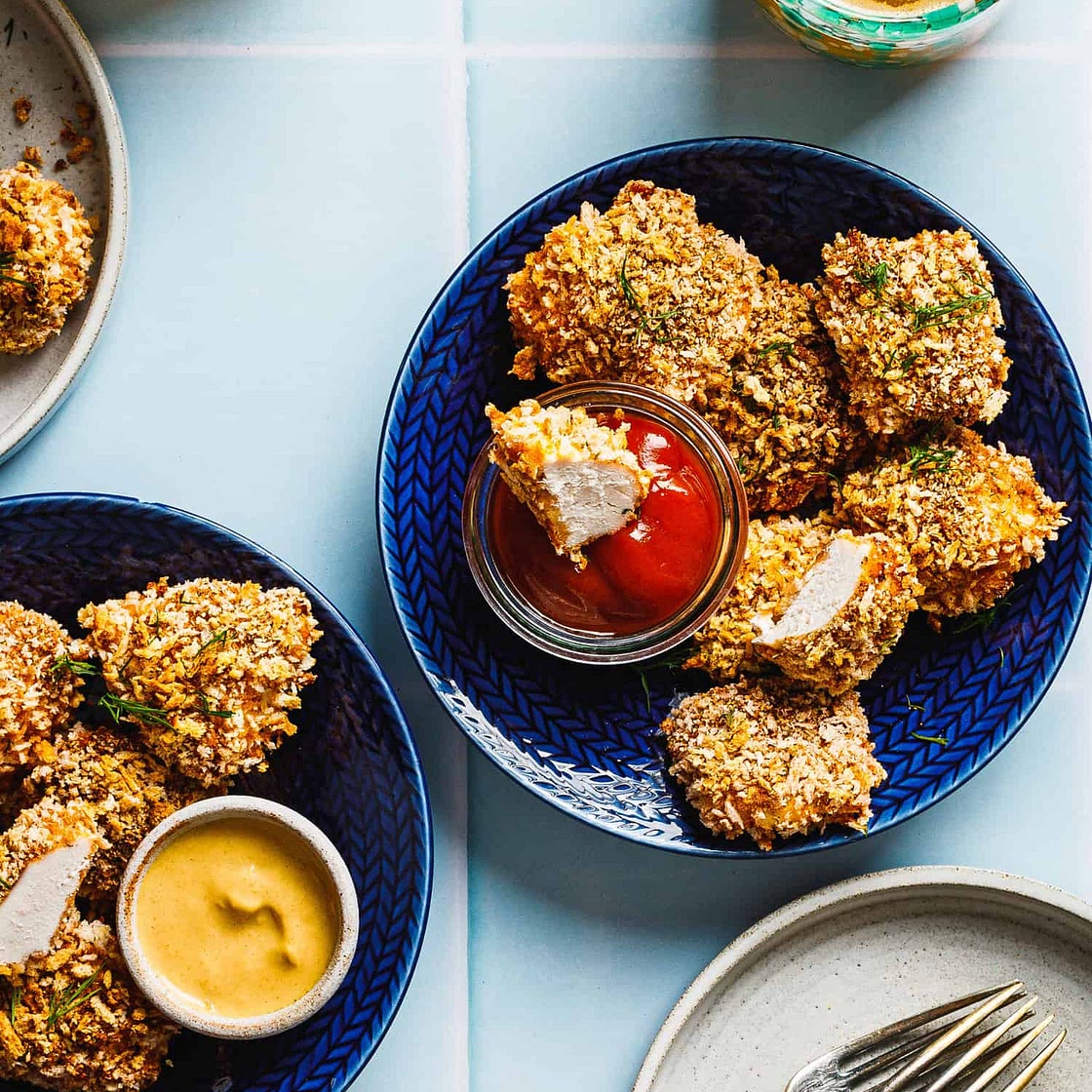 Oven Baked Dill Pickle Chicken Nuggets