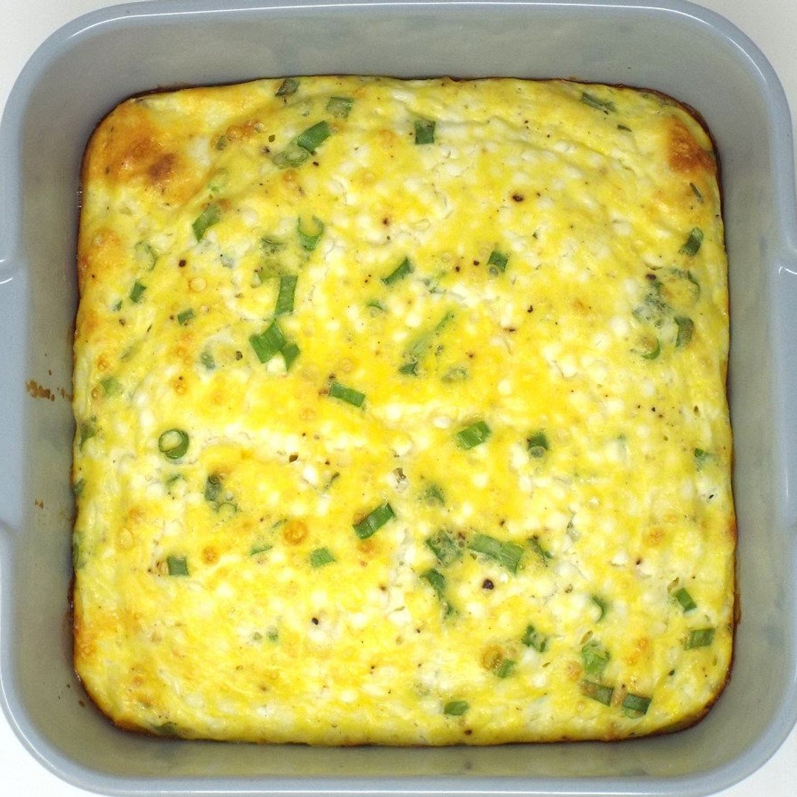 Cottage Cheese and Green Onion Breakfast Casserole