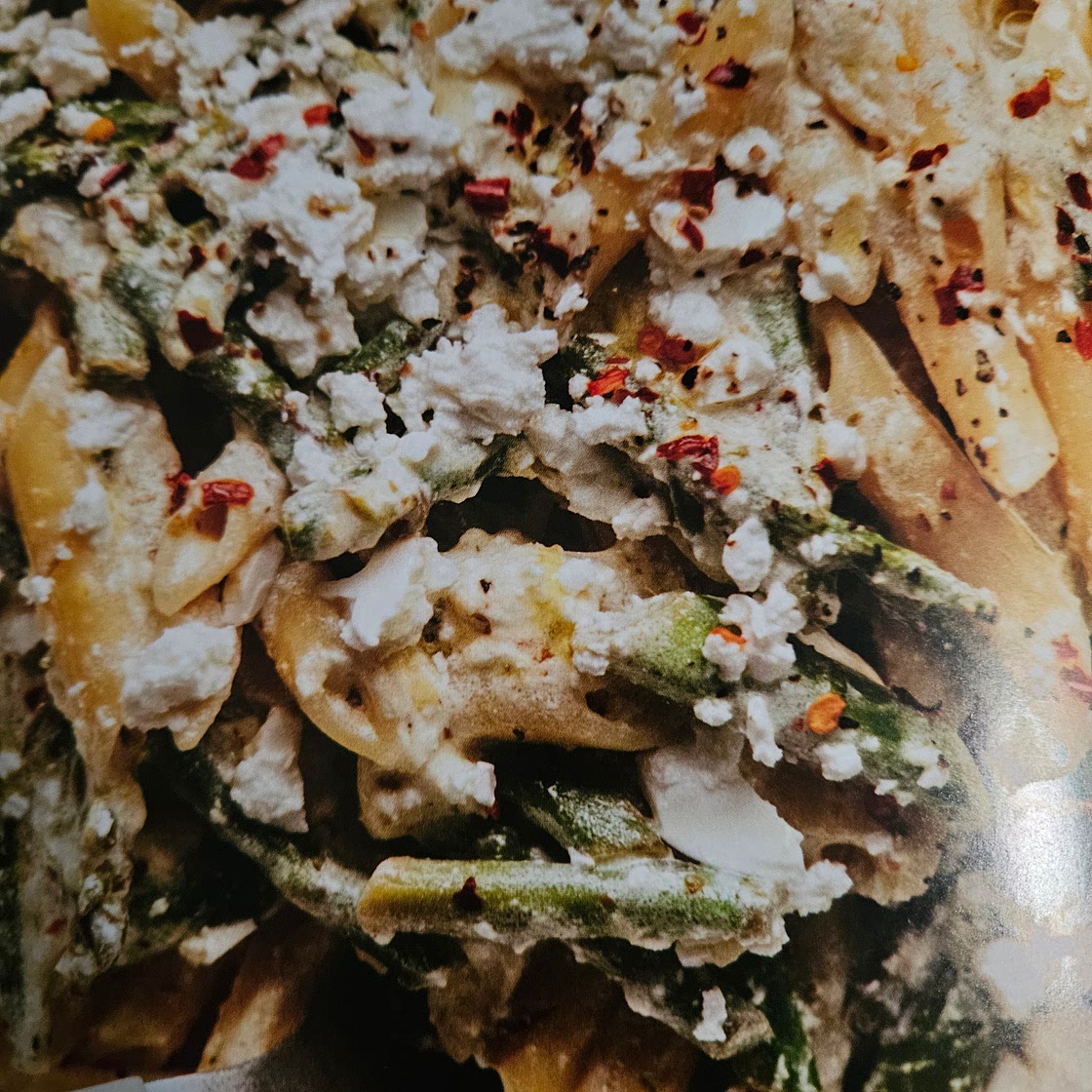 Creamy Feta Asparagus Pasta
