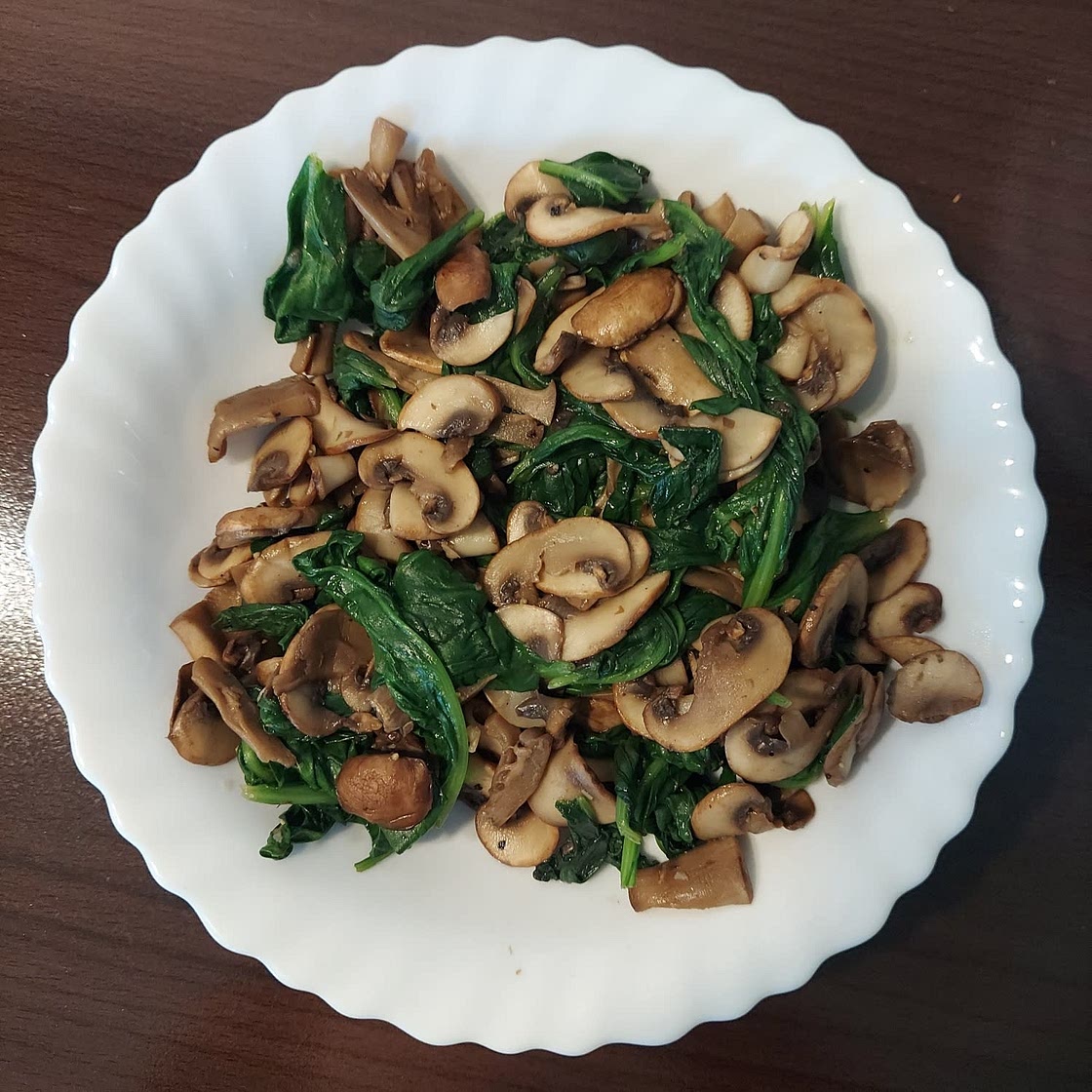 Mushroom and spinach saute