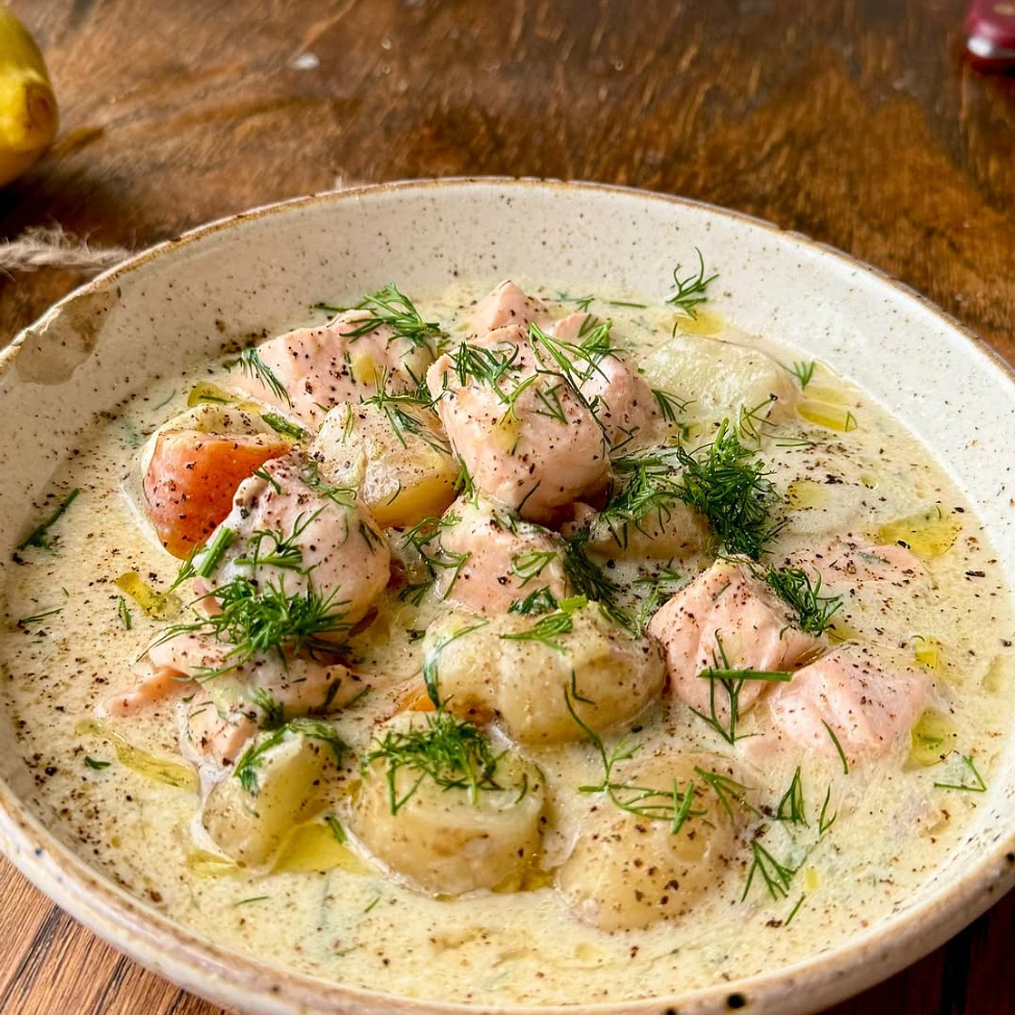 Comforting Salmon Soup in Under 30 Minutes!