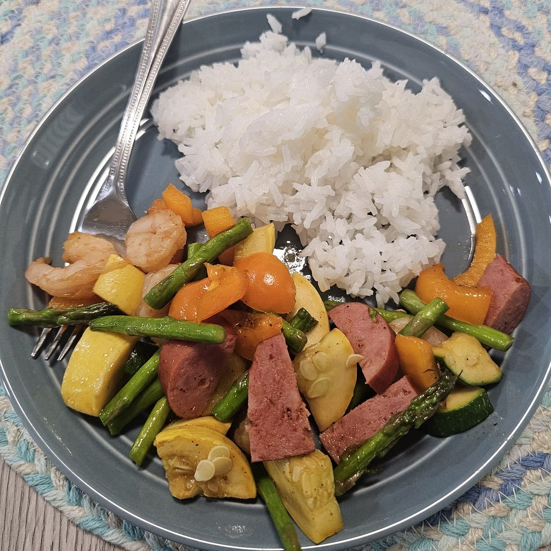 Cajun Shrimp and Sausage Vegetable Sheet Pan