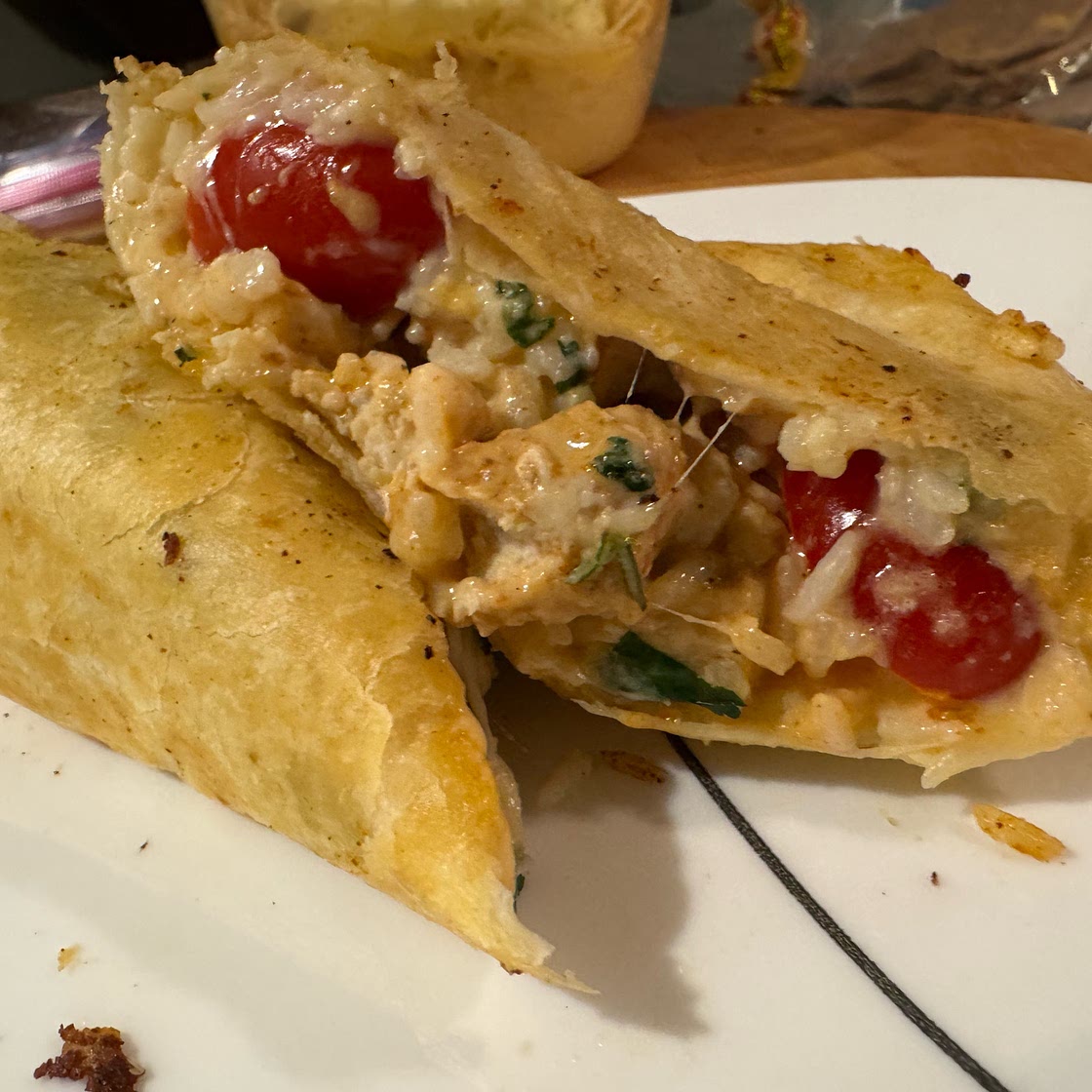 Chipotle ranch chicken burrito