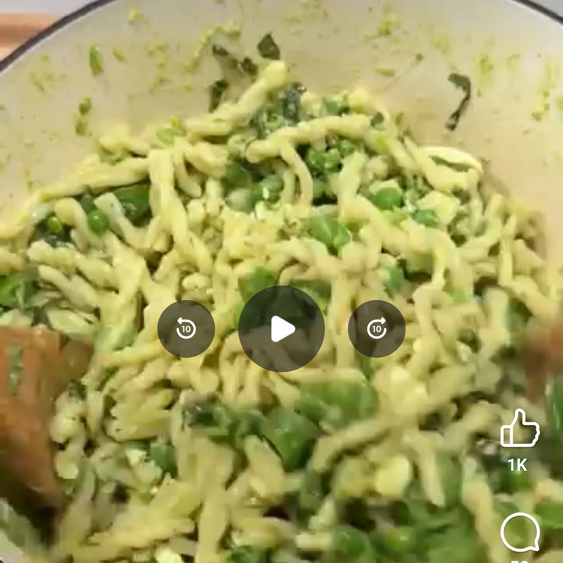 Spring pea pasta