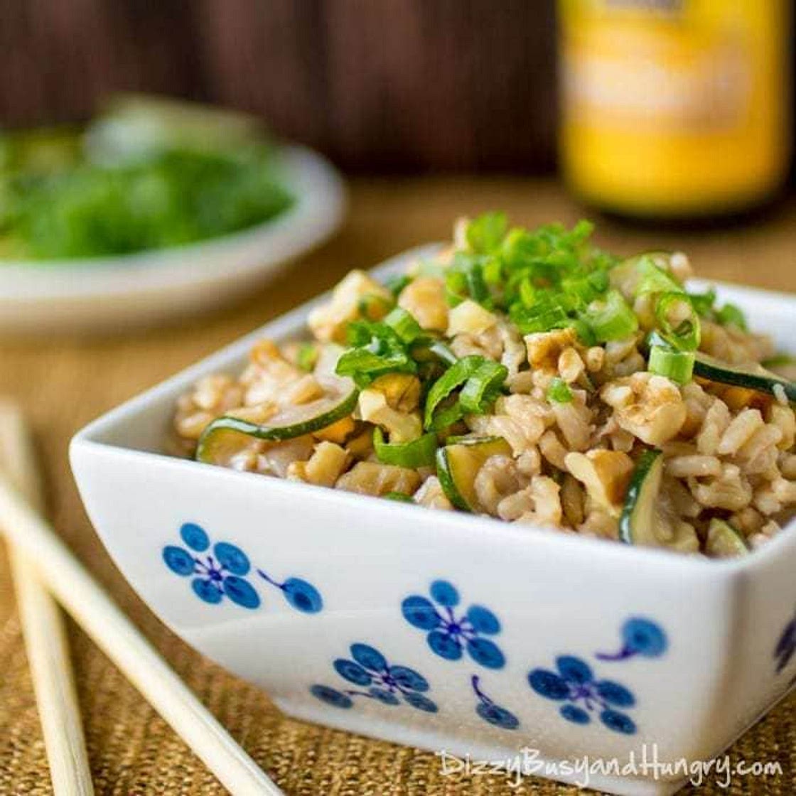 Zucchini Fried Rice with Walnuts