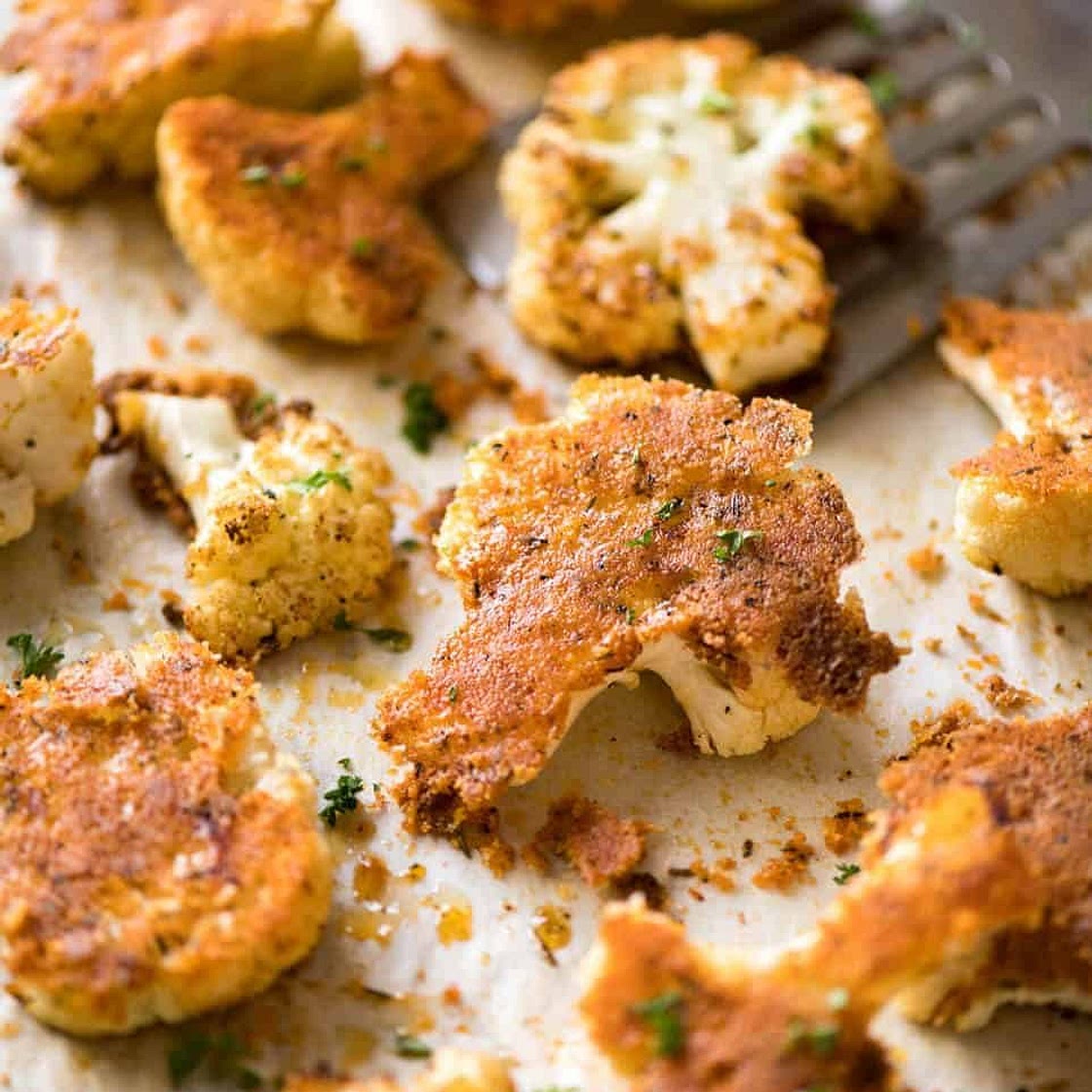 Roasted Parmesan Crusted Cauliflower