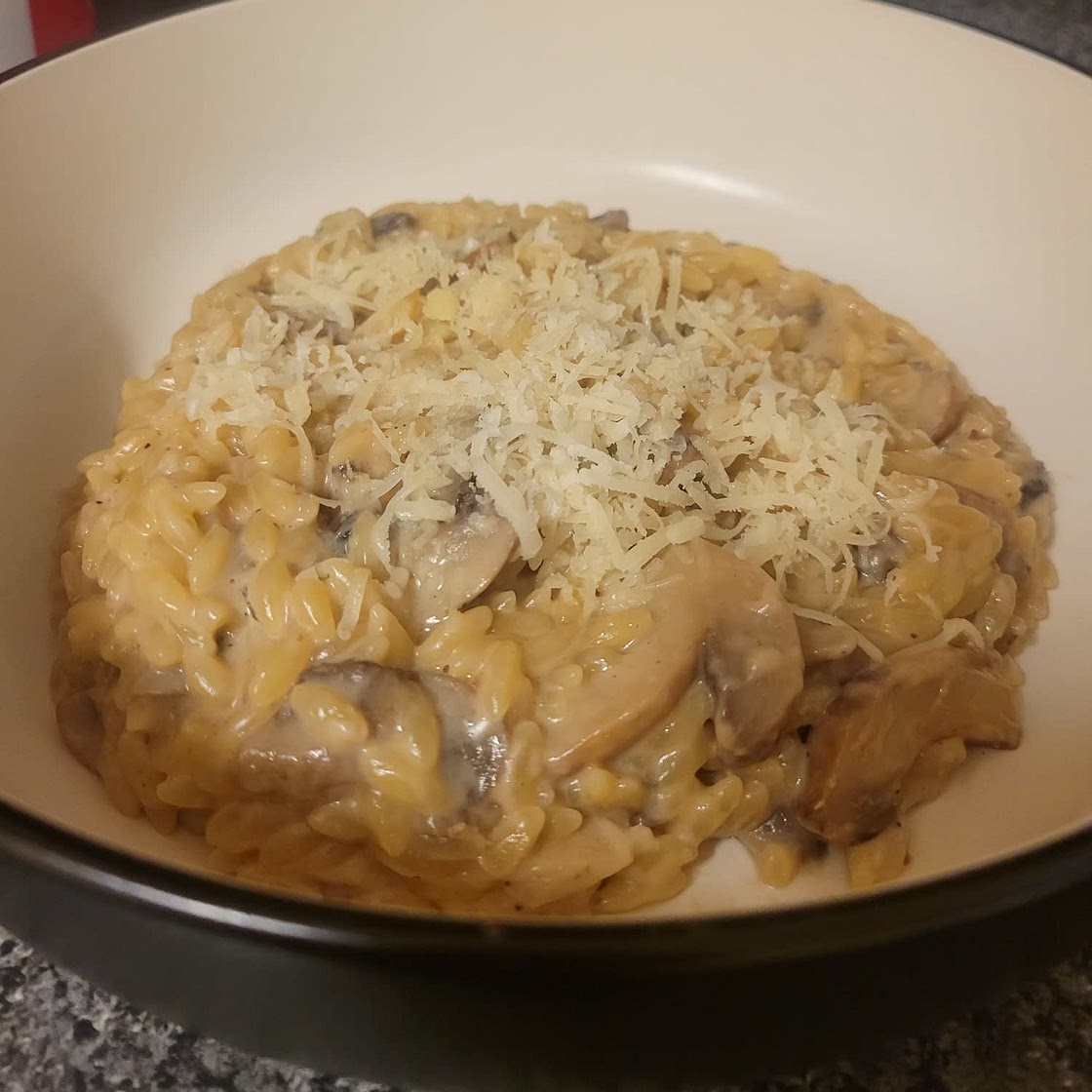 One-Pot Creamy Mushroom and Spinach Orzo