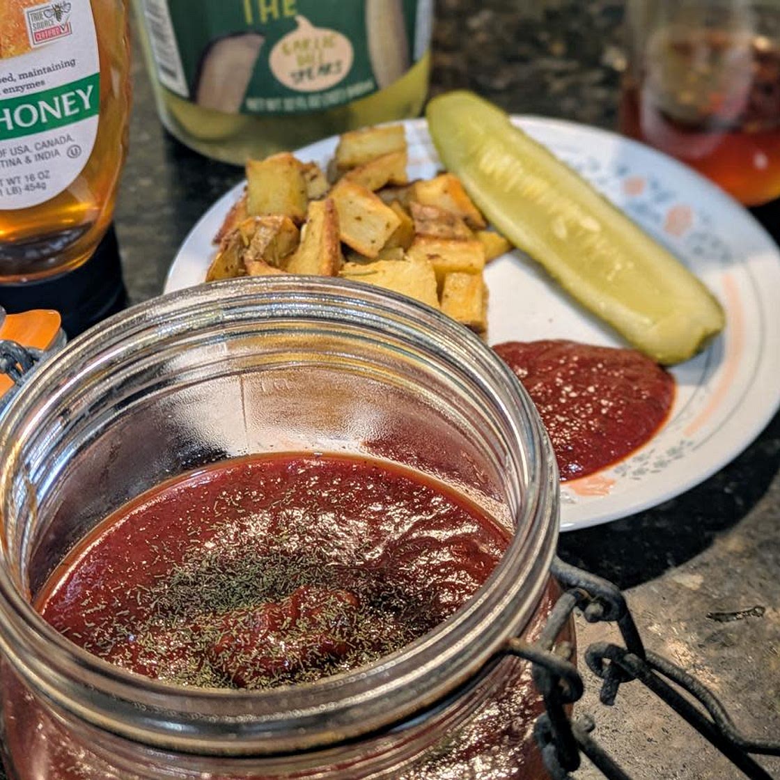 Pickle Ketchup with Hot Honey