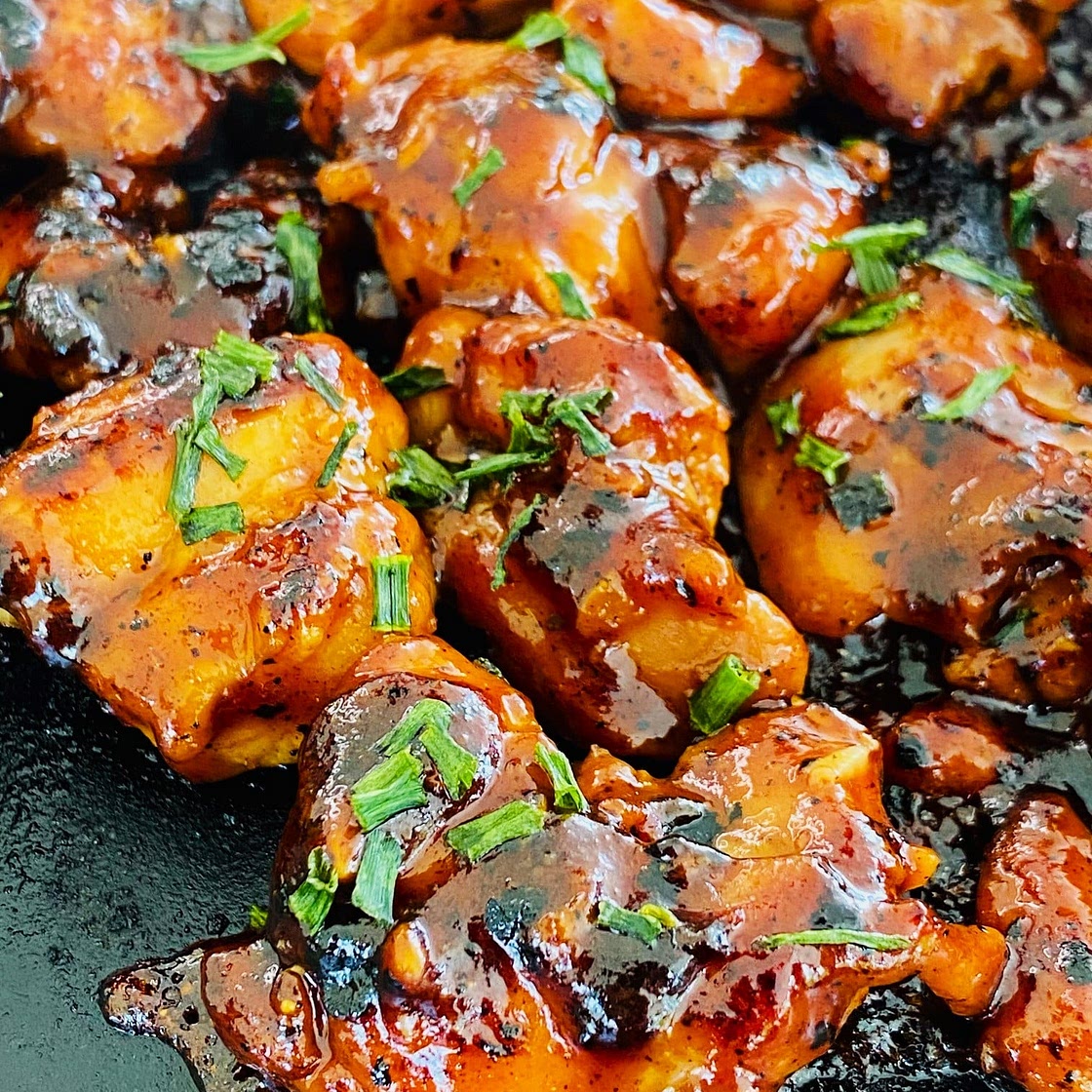 Blackstone Hot Honey BBQ Chicken Bites