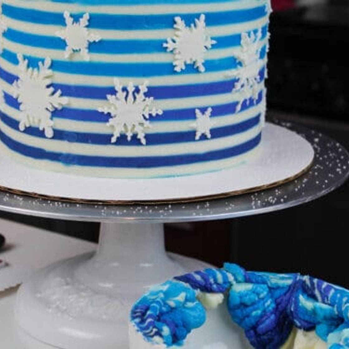 Striped Buttercream Cake