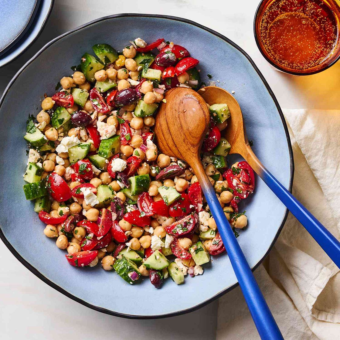 Chopped Salad with Chickpeas, Olives & Feta