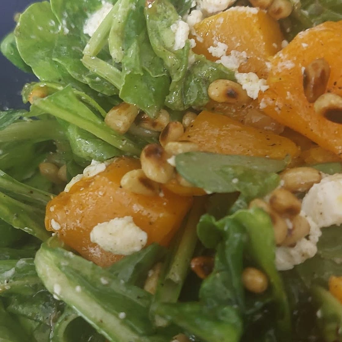 Roast Pumpkin, Spinach and Feta Salad