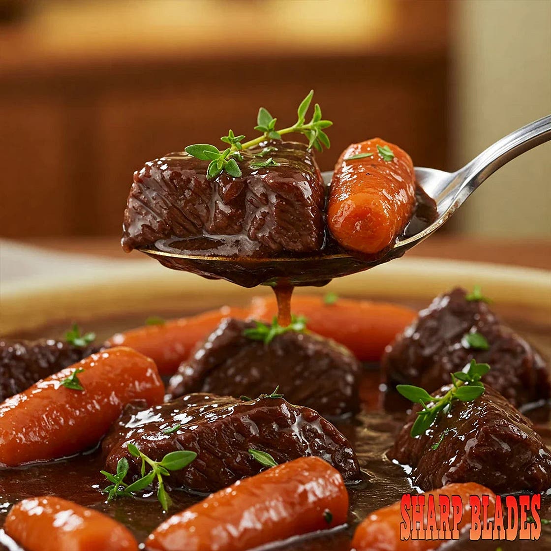 Beef Stew in Red Wine Sauce – Rich, Tender & Easy Recipe | Sharp Blades