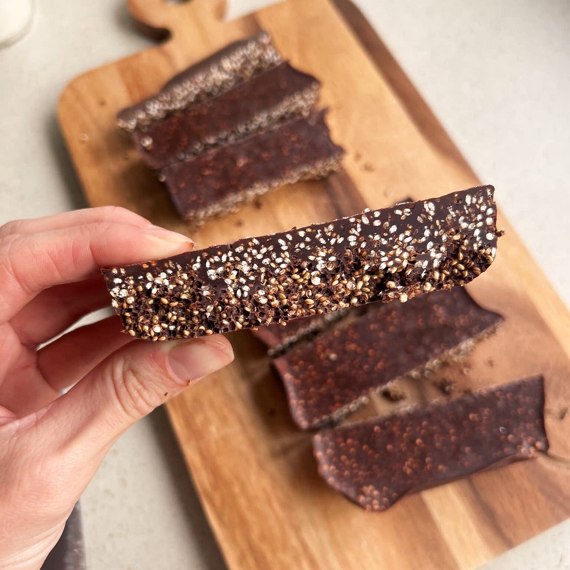 Puffed Quinoa Chocolate Bars