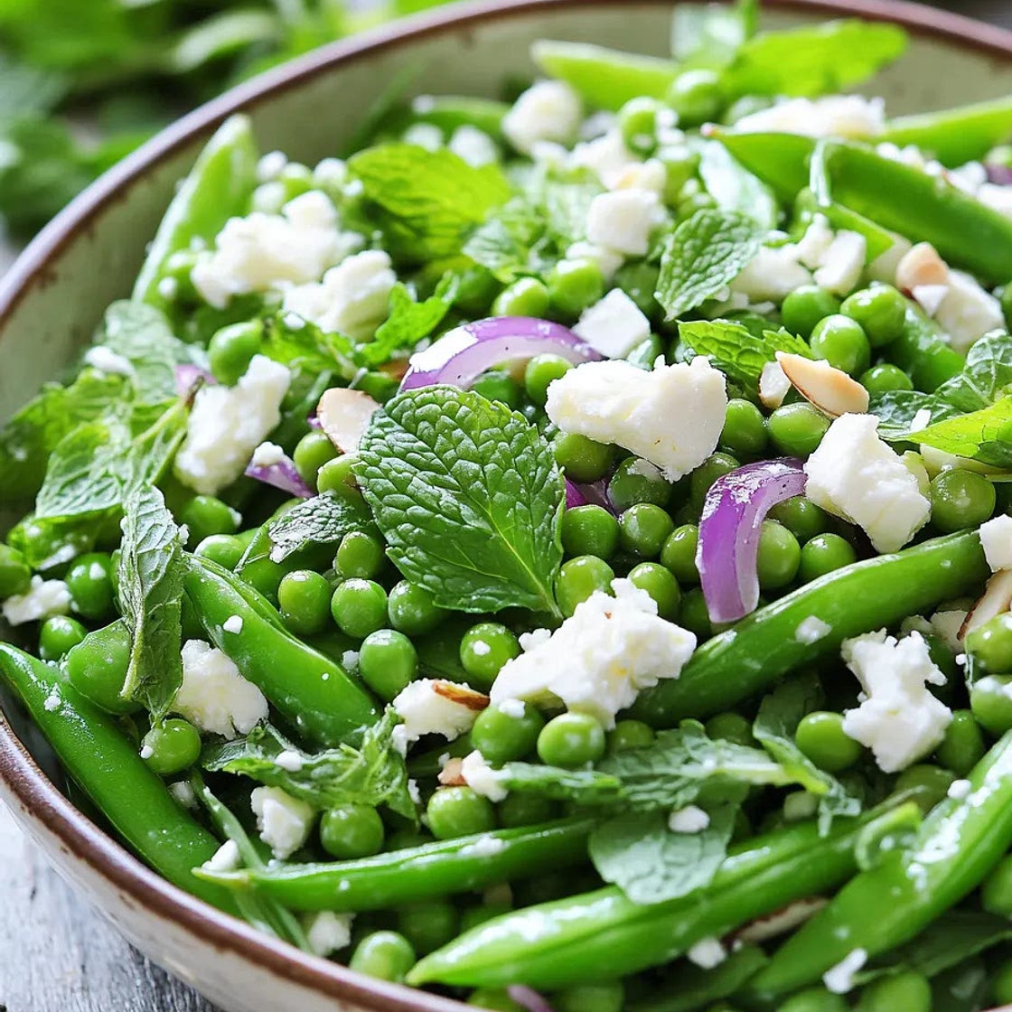 Fresh Spring Snap Pea Salad with Mint Dressing