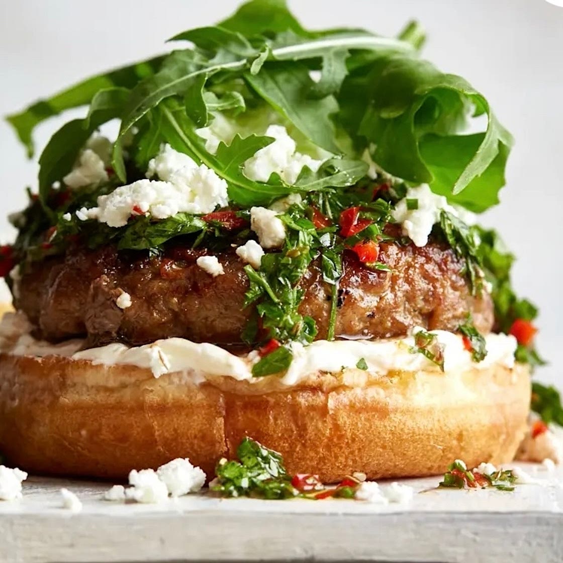 Joe wicks lamb chimichurri burger