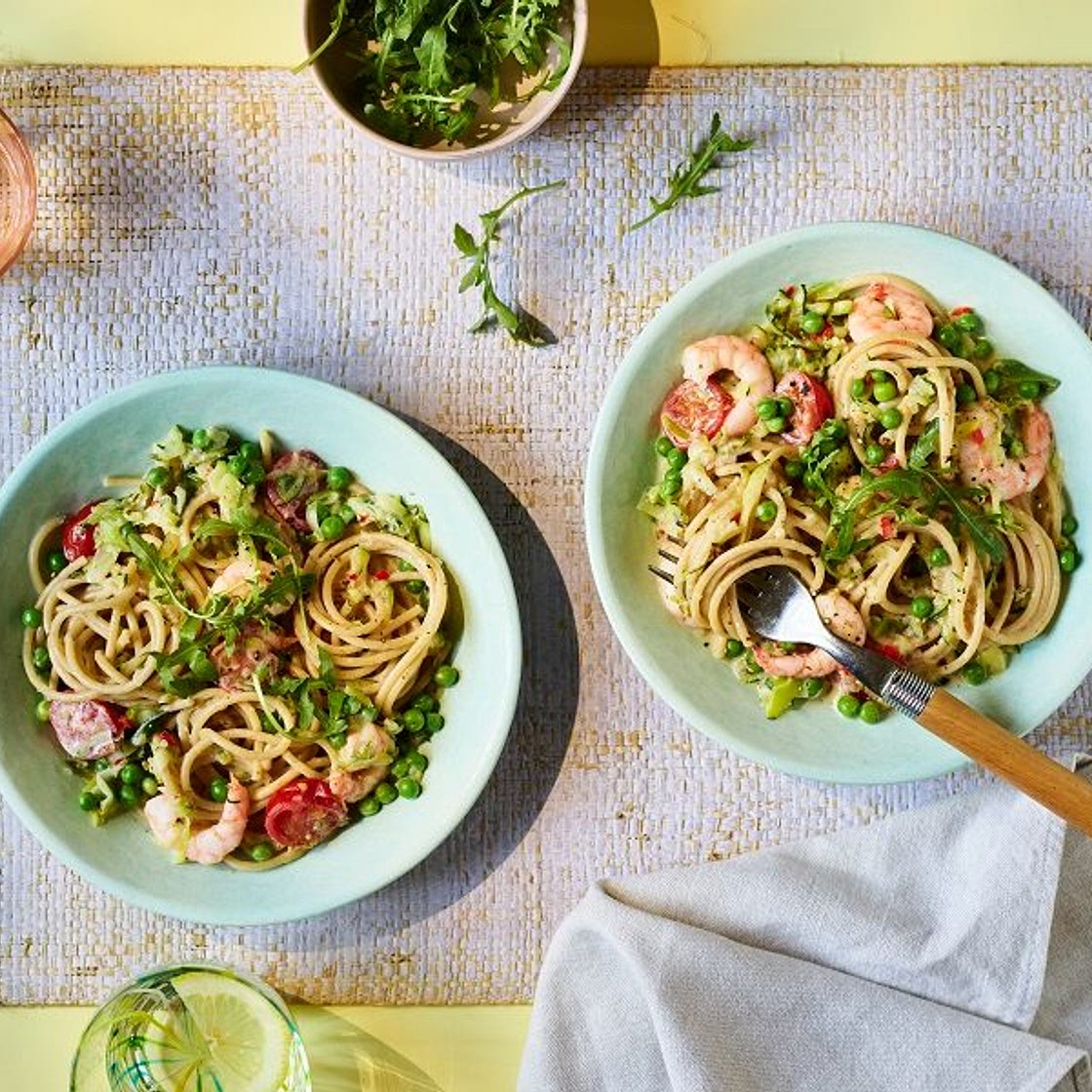 Creamy prawn pasta