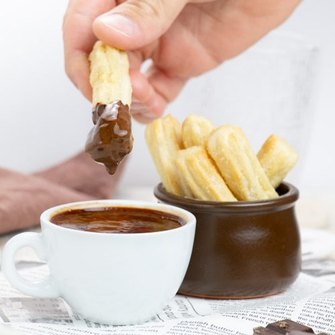 Air-Fryer Churros with Hot Chocolate Dip