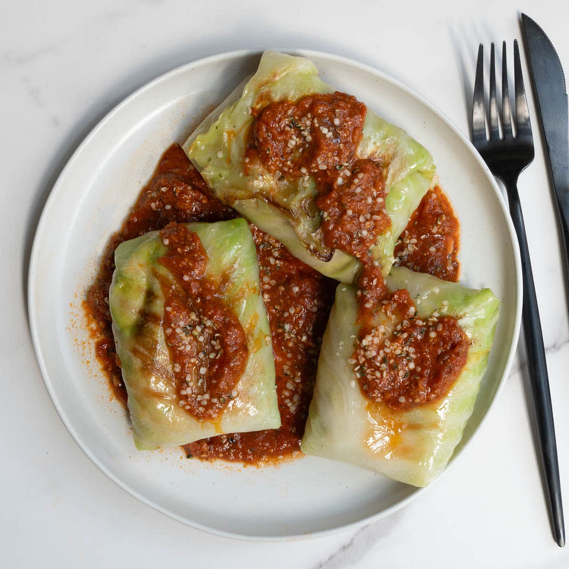 High-Protein Meatless Cabbage Wraps