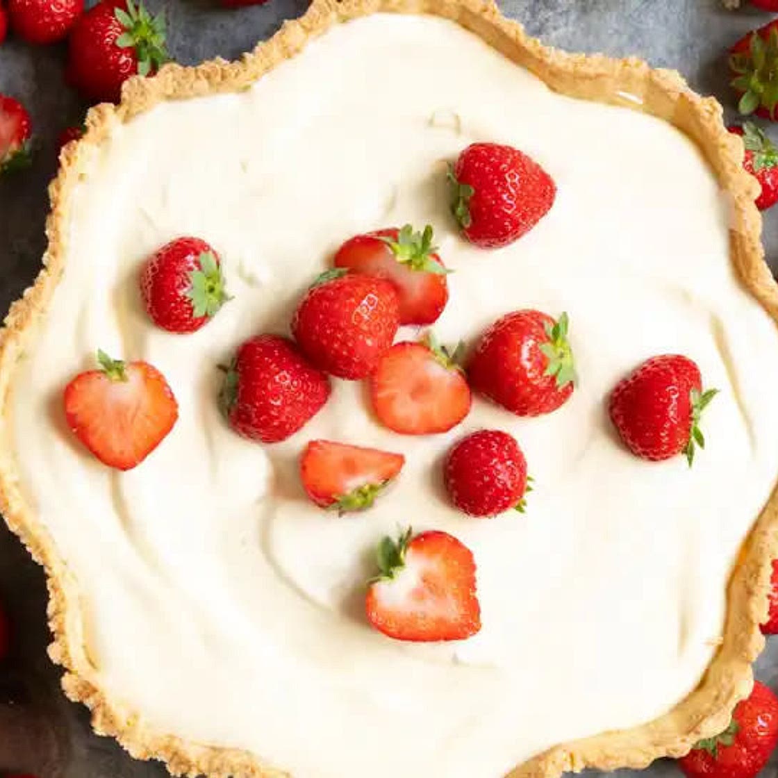 Elderflower & strawberry pie