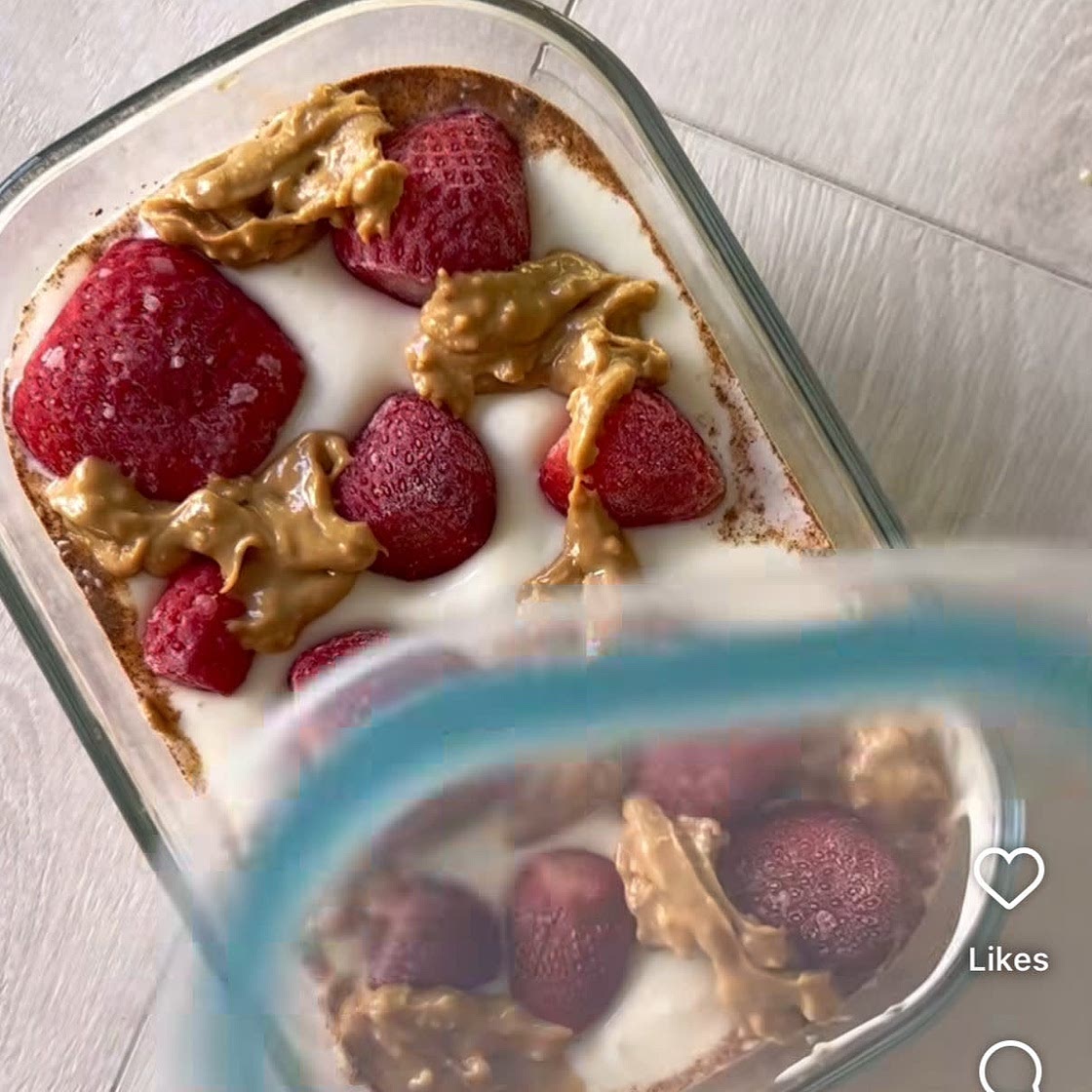 High Protein PB +J Overnight Oats