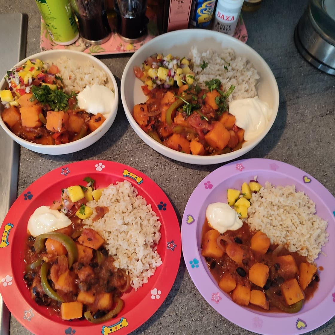 Brazilian-Style sweet potato and black bean veggie stew