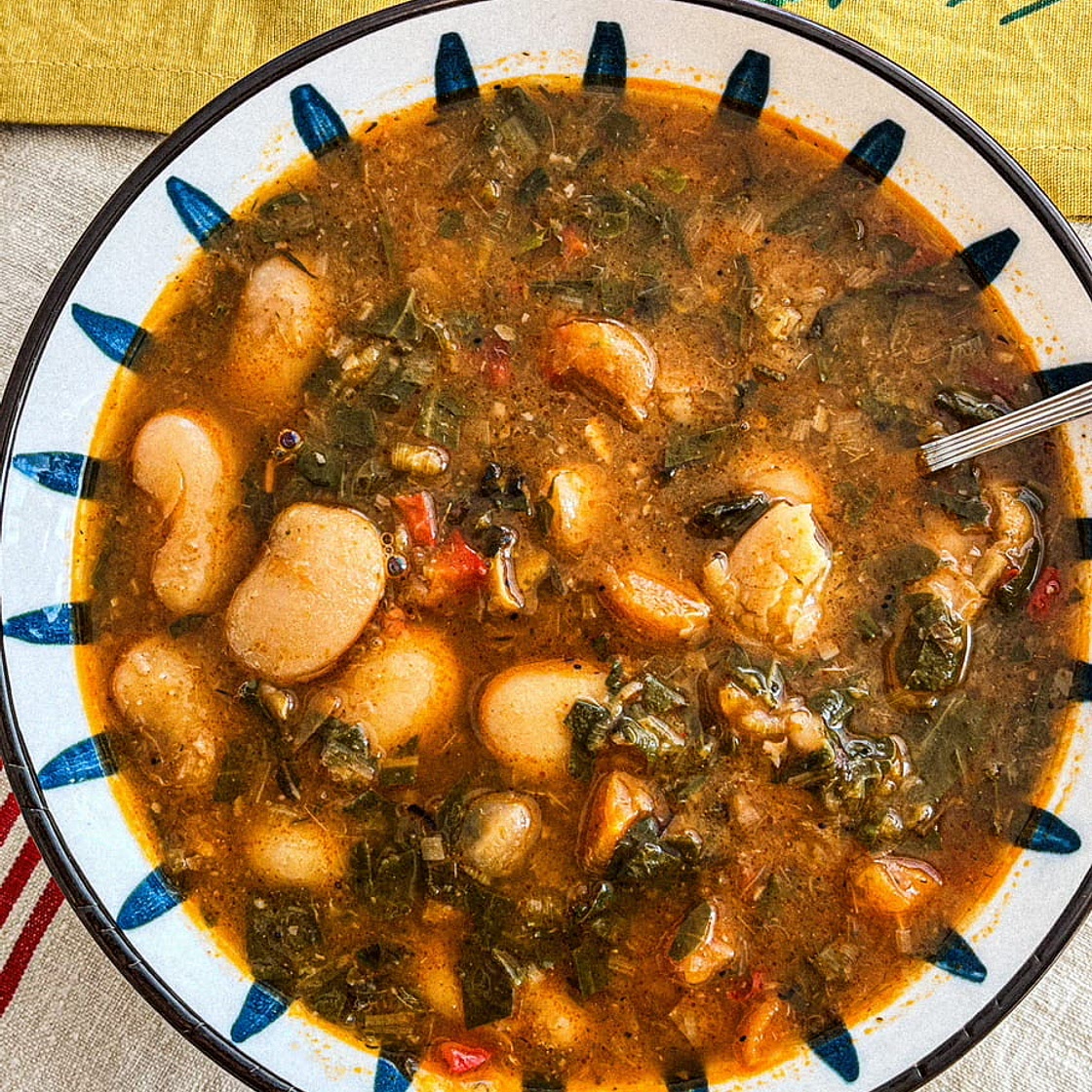 Giant Beans and Swiss Chard Stew (Instant Pot)