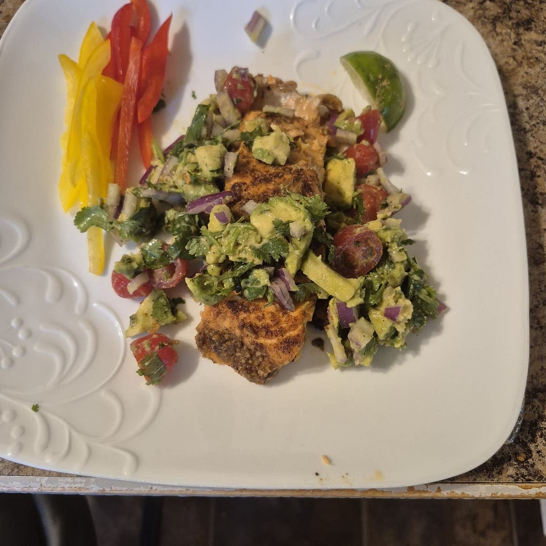 Grilled Salmon with Avocado Salsa (Healthy, Low-Carb, Paleo, Whole30)