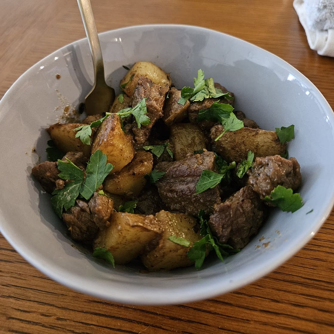 Asian Steak Bites and Potatoes
