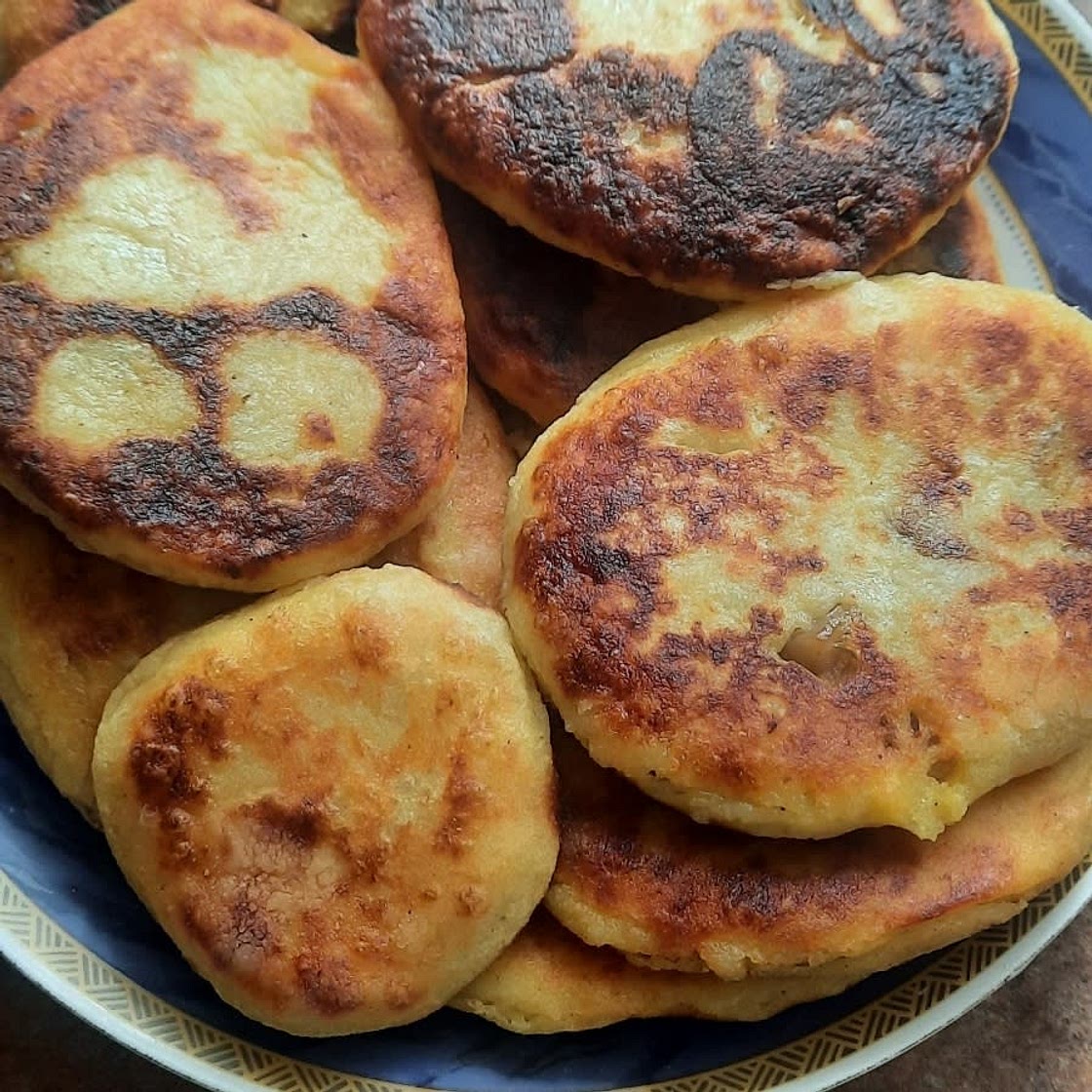 Mushroom Stuffed Potato Pancakes