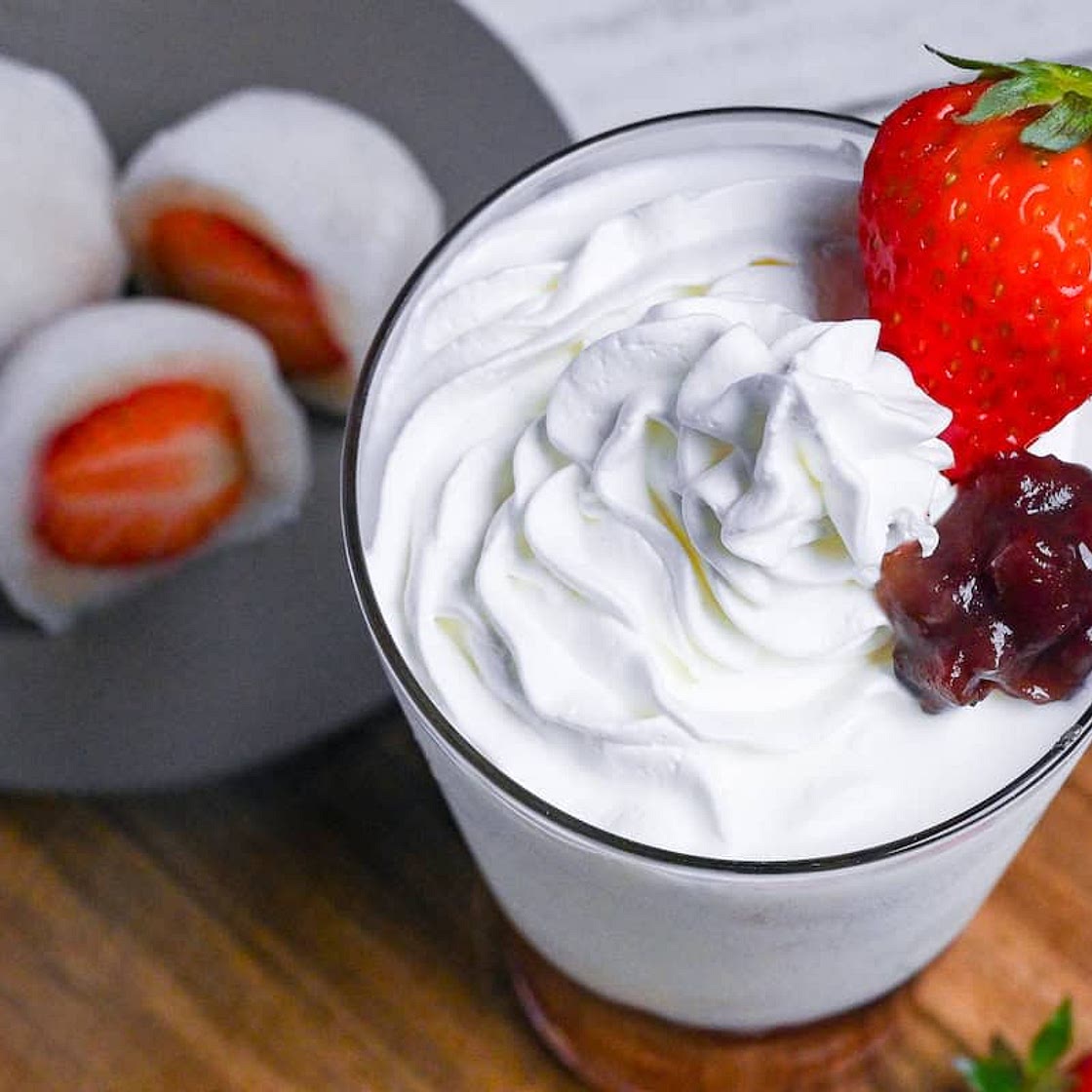 Strawberry Mochi Milk Inspired by Nana's Green Tea's Ichigo Daifuku Milk