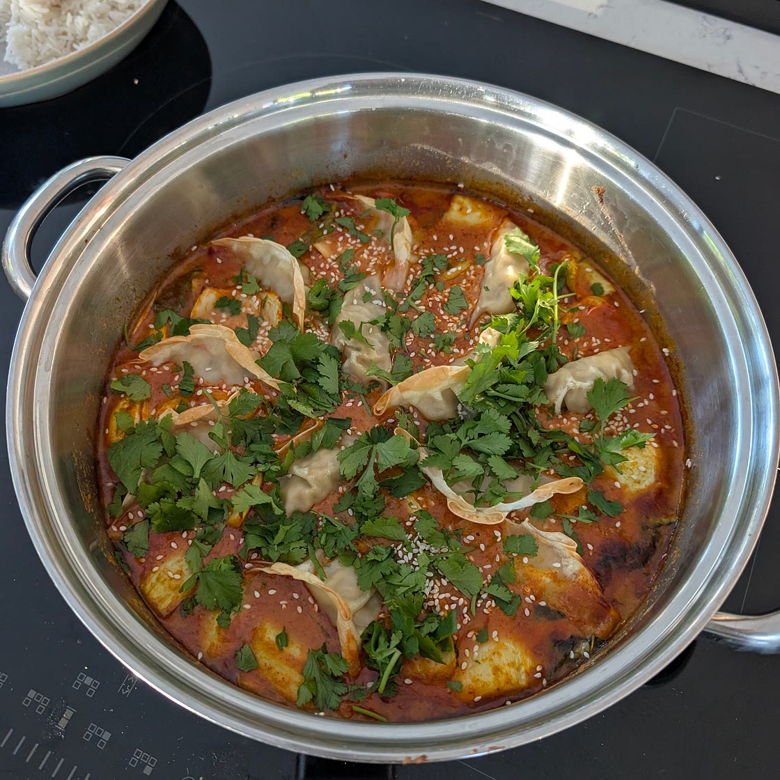 Red curry dumplings
