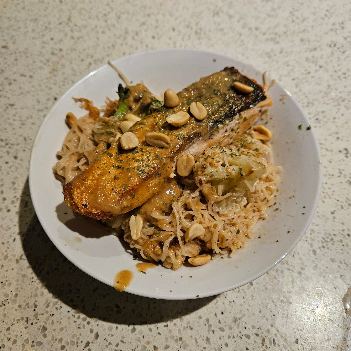 Creamy Peanut Butter Salmon Noodle