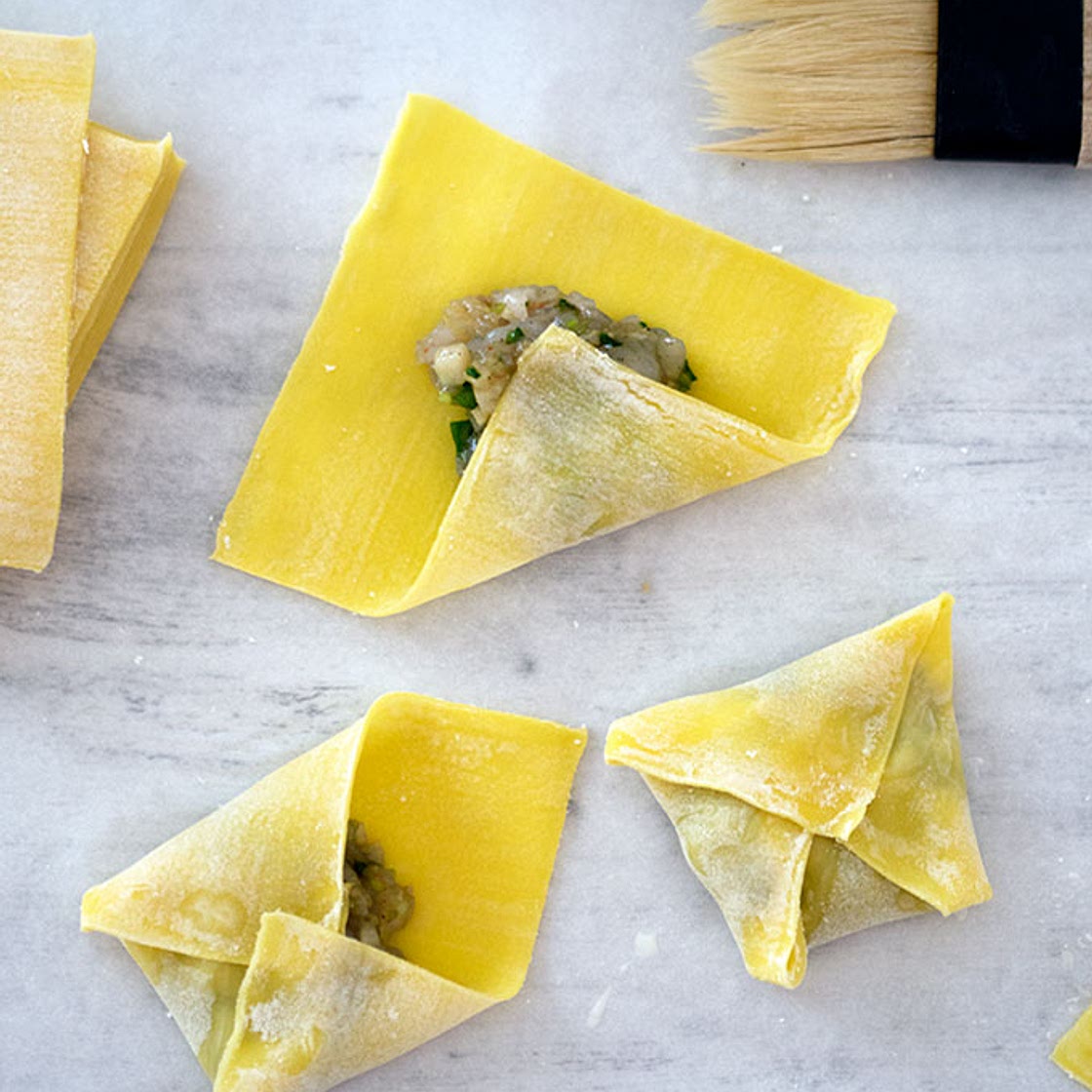 Fried Prawn Dumplings with Water Chestnut & Ginger